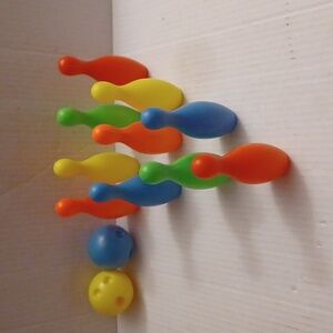 4/$30 Colorful Kids Mini Bowling Set - 12 Pieces